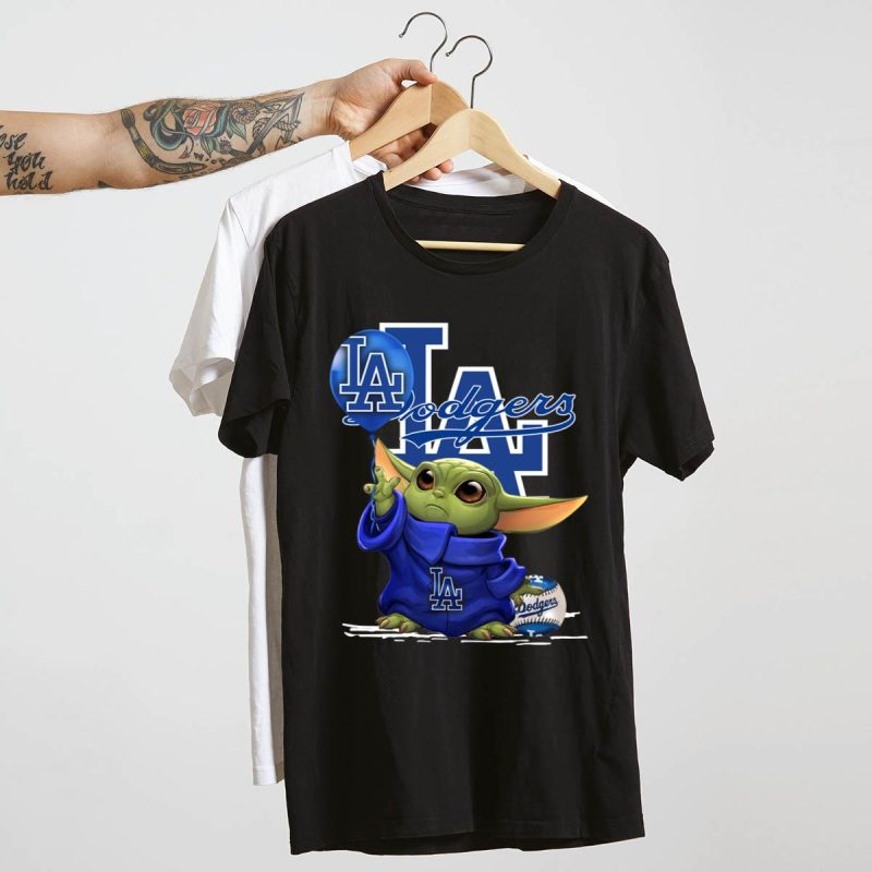 Los Angeles Dodgers Baby Yoda T-Shirt - Star Wars 2021 Edition - Image 4