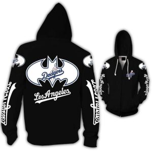 Batman All Over Print Hoodie - Los Angeles Dodgers Fan Gear