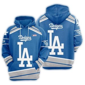 Los Angeles Dodgers Blue All Over Print Hoodie with Big Logo Design