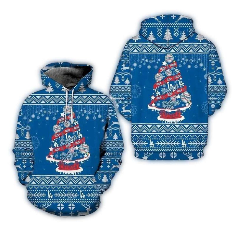 Los Angeles Dodgers Christmas New Design 3D Hoodie 1