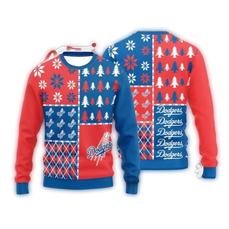 Los Angeles Dodgers Christmas Pine Tree Ugly Sweater for Holiday Cheer