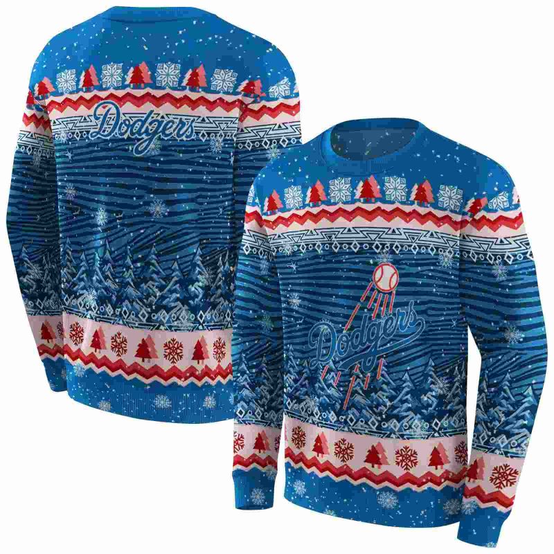 Los Angeles Dodgers Christmas Trees AOP Sweatshirt 1