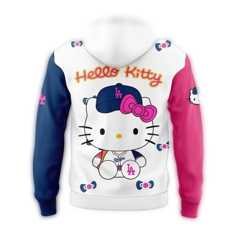Hello Kitty x Los Angeles Dodgers 2025 All Over Print Hoodie for Fans - Image 2