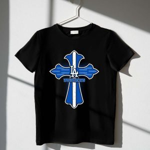 Los Angeles Dodgers Jesus Fans T-Shirt With Cross Design
