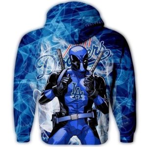 Los Angeles Dodgers Deadpool All-Over Print Hoodie for Fans