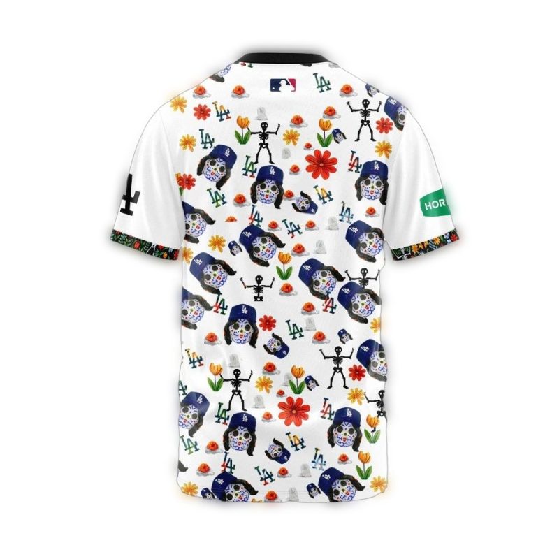 Los Angeles Dodgers Dia De Los Muertos All-Over Print T-Shirt - Image 2