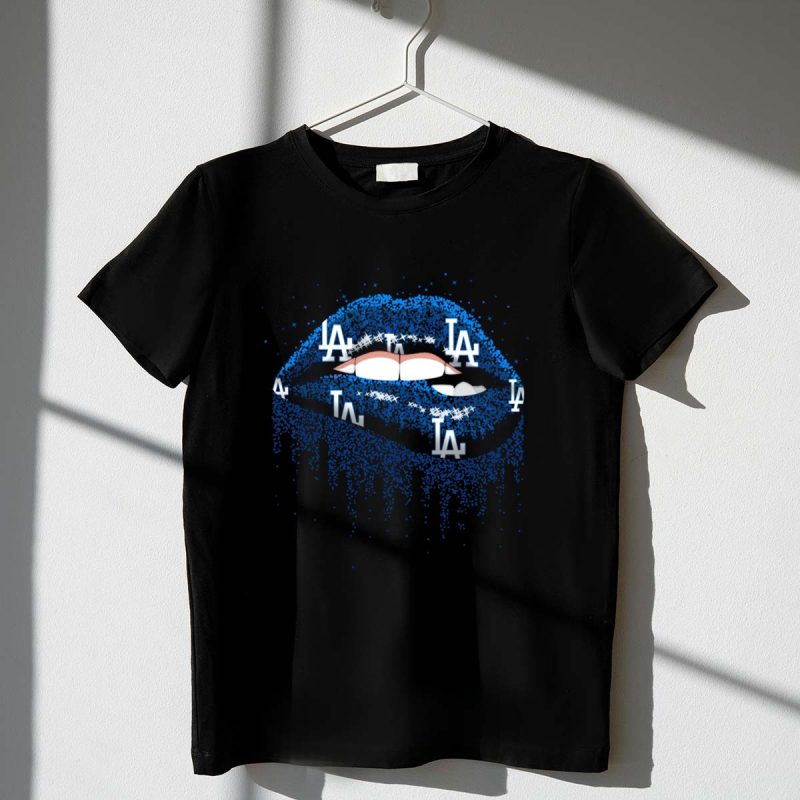 Los Angeles Dodgers Fans Glitter Lips LA T Shirt.jpeg t shirt 1 1
