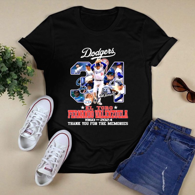 Fernando Valenzuela No 34 El Toro T-Shirt | Los Angeles Dodgers 2024 - Image 5