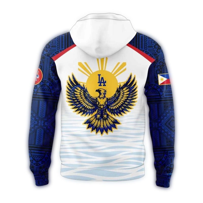 Los Angeles Dodgers Filipino Heritage Night All-Over Print Hoodie for Fans - Image 2