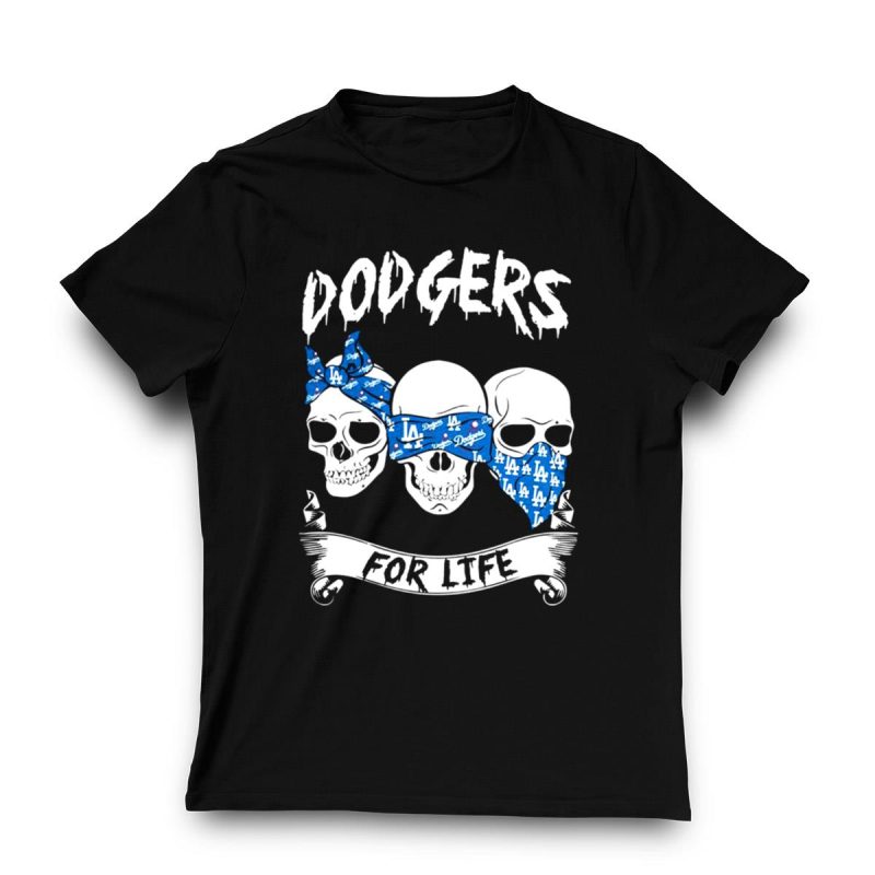 Los Angeles Dodgers Skull T-Shirt - For Life Fan Apparel - Image 3