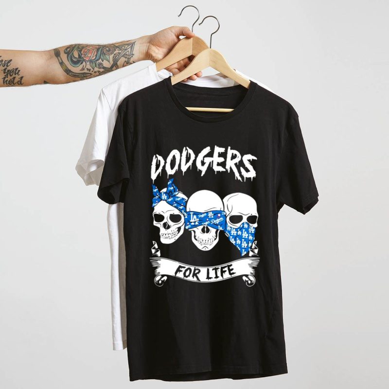 Los Angeles Dodgers Skull T-Shirt - For Life Fan Apparel - Image 4