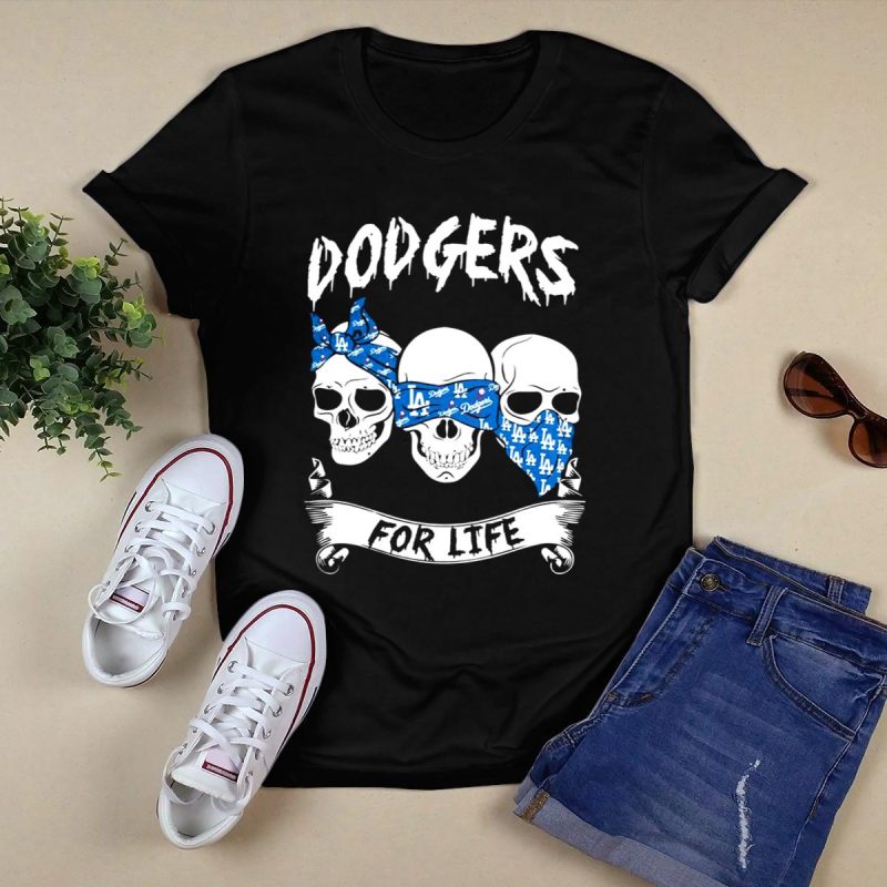Los Angeles Dodgers Skull T-Shirt - For Life Fan Apparel - Image 5