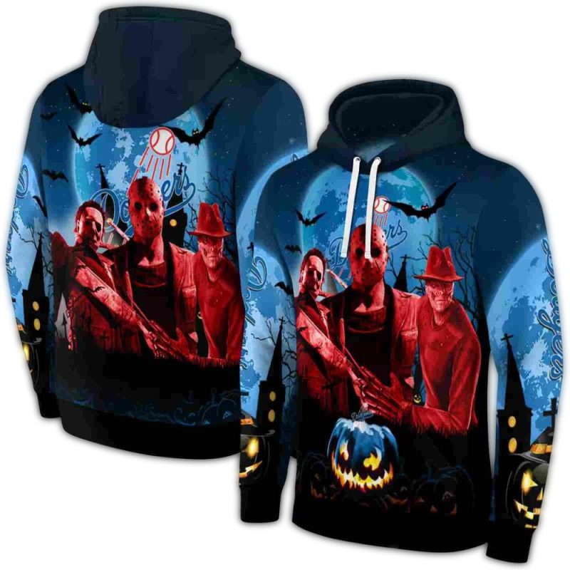 Los Angeles Dodgers Friends Horror Halloween Vibes AOP Hoodie 1