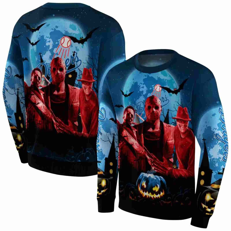 Los Angeles Dodgers Friends Horror Halloween Vibes AOP Sweatshirt 1