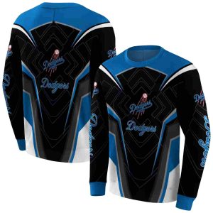 Los Angeles Dodgers Futuristic Pattern All Over Print Sweatshirt