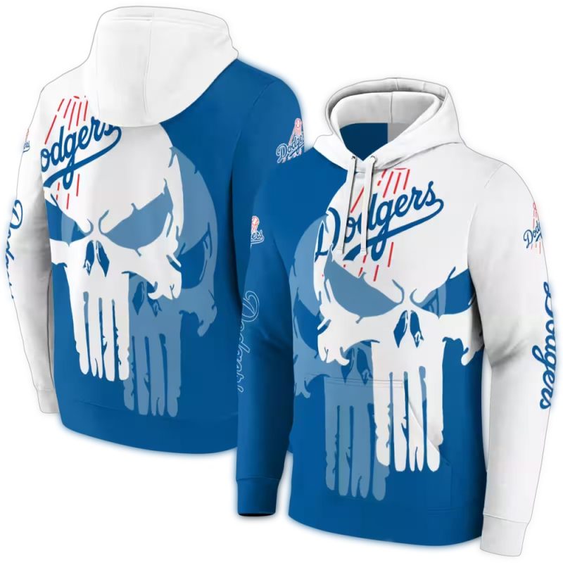 Los Angeles Dodgers Graphic Punisher Skull AOP Hoodie 1