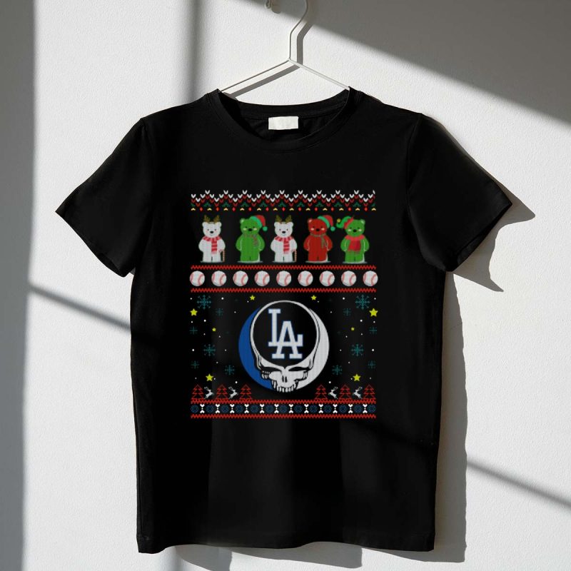 Los Angeles Dodgers Grateful Dead Bears Christmas Baseball T Shirt.jpeg t shirt 1 1