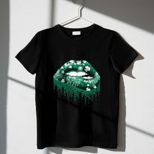Los Angeles Dodgers Green Clover Lips Baseball T-Shirt For Fans