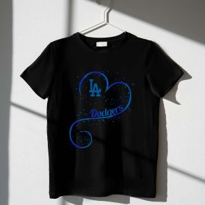Los Angeles Dodgers Heart Graphic T-Shirt for Fans