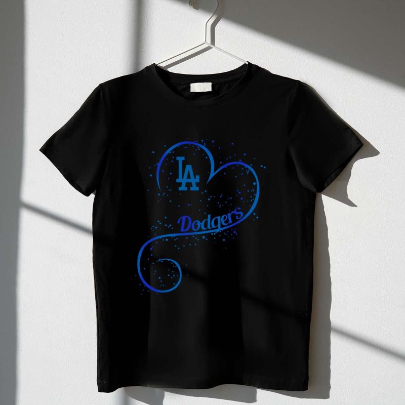 Los Angeles Dodgers Heart Graphic T-Shirt for Fans