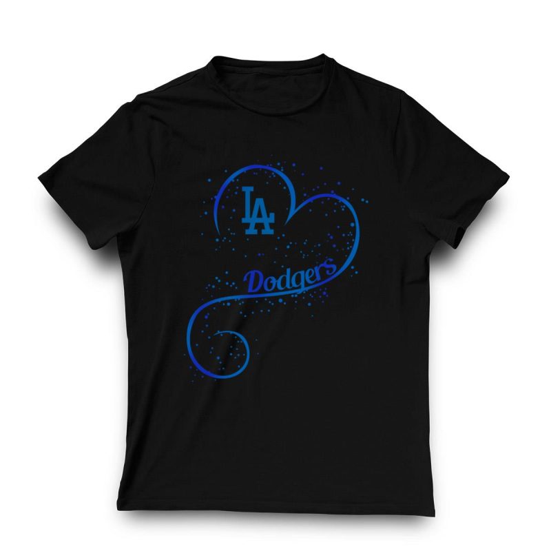 Los Angeles Dodgers Heart Graphic T-Shirt for Fans - Image 3