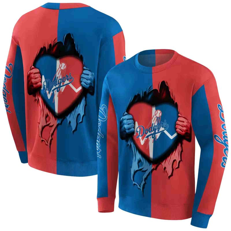 Los Angeles Dodgers Heartbeat Graphic AOP Sweatshirt 1