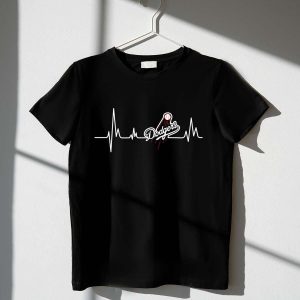Los Angeles Dodgers Heartbeat Graphic T-Shirt for Fans