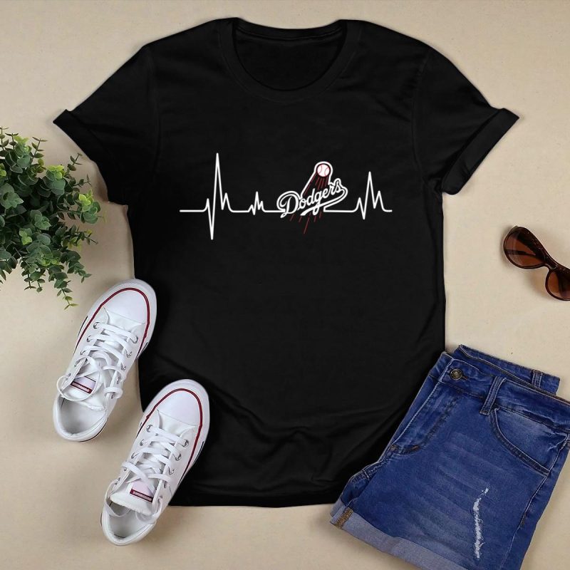 Los Angeles Dodgers Heartbeat Graphic T-Shirt for Fans - Image 5