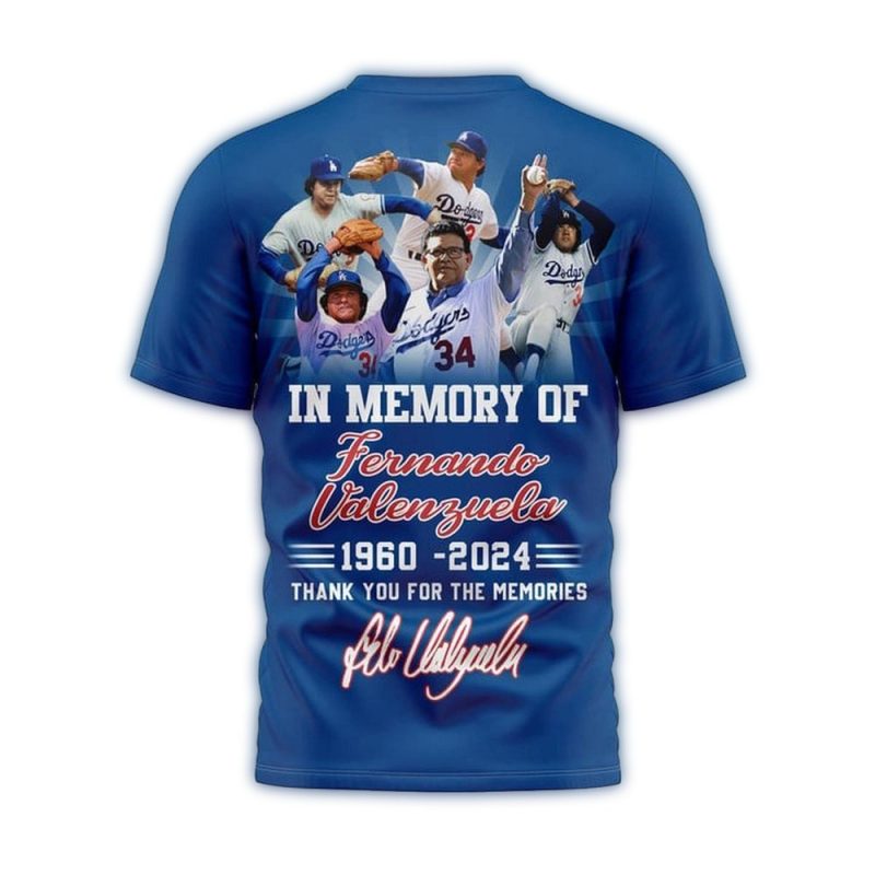 Fernando Valenzuela Dodgers Tribute All Over Print T-Shirt 1960-2024 - Image 3