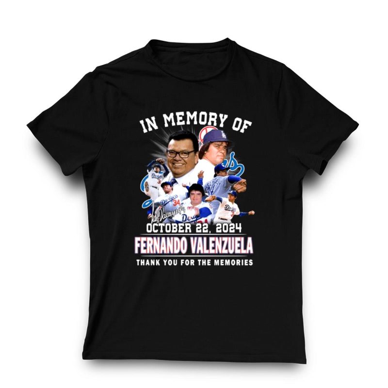 Los Angeles Dodgers Fernando Valenzuela Tribute T-Shirt 1960-2024 - Image 3