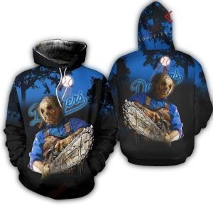 Los Angeles Dodgers Jason Voorhees Halloween Hoodie - All Over Print Design