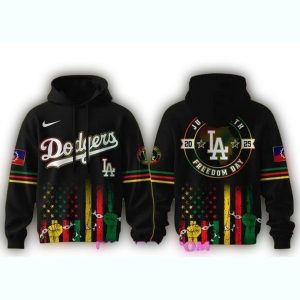 Los Angeles Dodgers Juneteenth 2025 All-Over Print Hoodie for Fans