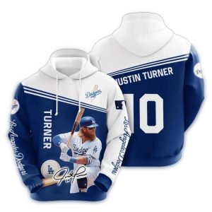 Justin Turner Los Angeles Dodgers All Over Print Hoodie for Fans