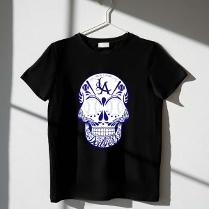 Los Angeles Dodgers Skull T-Shirt - Mlb Baseball Fan Apparel