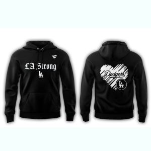 Los Angeles Dodgers All-Over Print Hoodie - LA Strong Heart Design