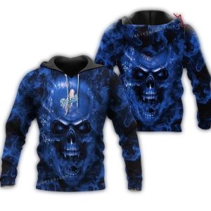 Los Angeles Dodgers Skull Lights All-Over Print Hoodie for Fans