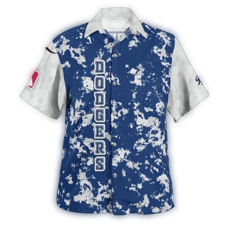Los Angeles Dodgers Hawaiian Shirt in Blue and White - Perfect for Fans - Image 2