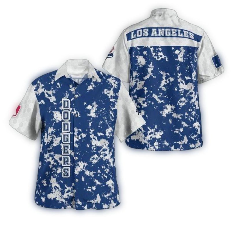 Los Angeles Dodgers Hawaiian Shirt in Blue and White - Perfect for Fans - Image 3