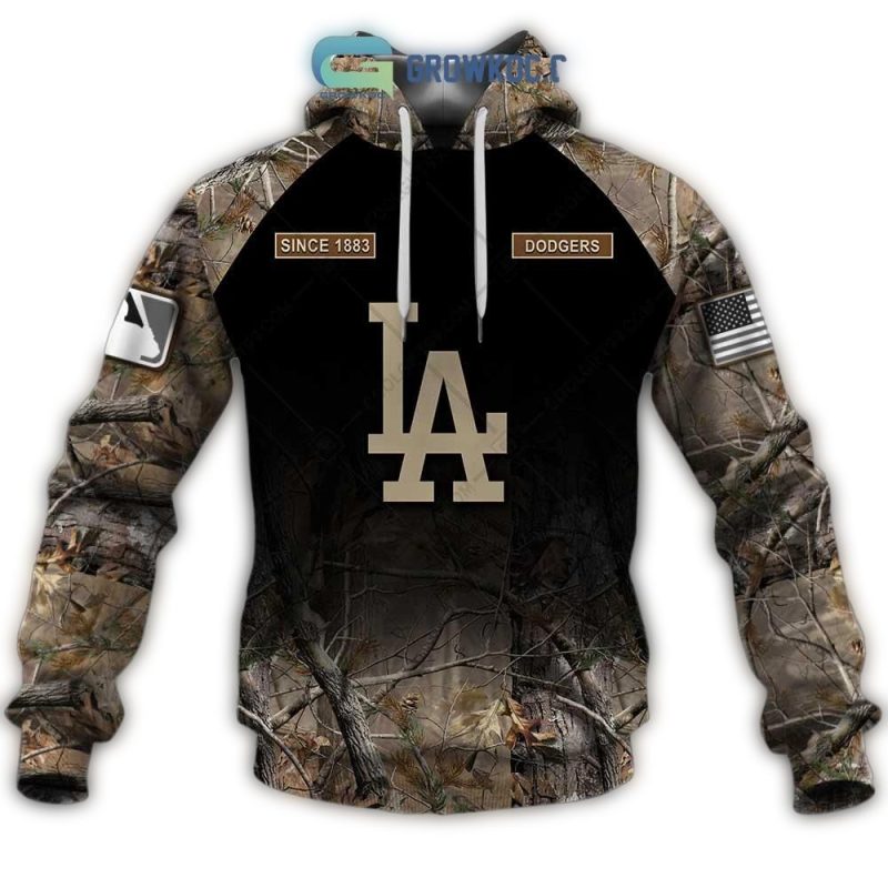 Personalized Los Angeles Dodgers Camouflage Hoodie with Name & Number Print - Image 2