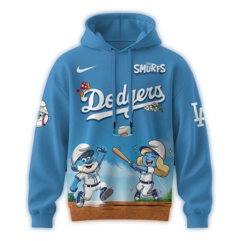 Los Angeles Dodgers Smurfs Night All-Over Print Hoodie for Fans