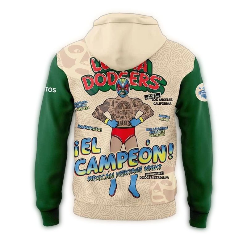 Los Angeles Dodgers Mexican Heritage Night All-Over Print Hoodie for Fans - Image 2