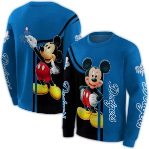 Los Angeles Dodgers Mickey Mouse All Over Print Sweatshirt