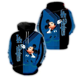 Mickey Mouse Los Angeles Dodgers All-Over Print Hoodie for Fans