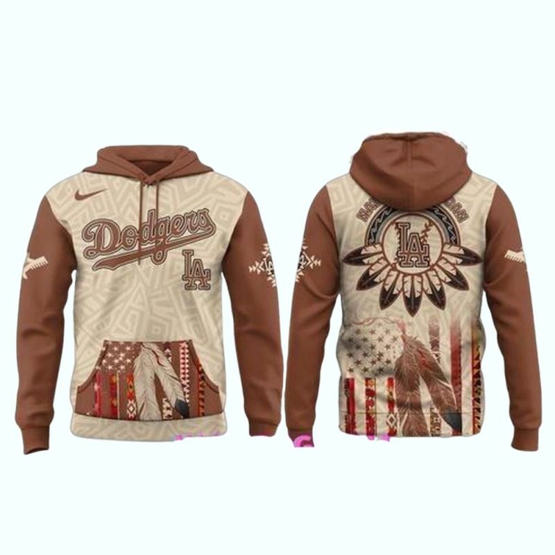 Los Angeles Dodgers Native American Heritage All-Over Print Hoodie