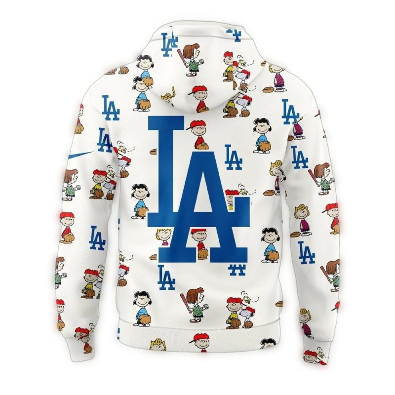 Los Angeles Dodgers Peanuts Anniversary All-Over Print Hoodie for Fans - Image 2