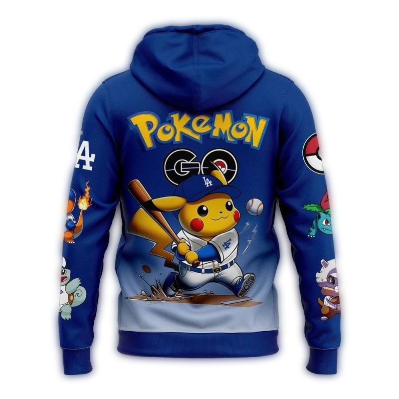 Los Angeles Dodgers Pokémon GO All-Over Print Hoodie for Fans - Image 2