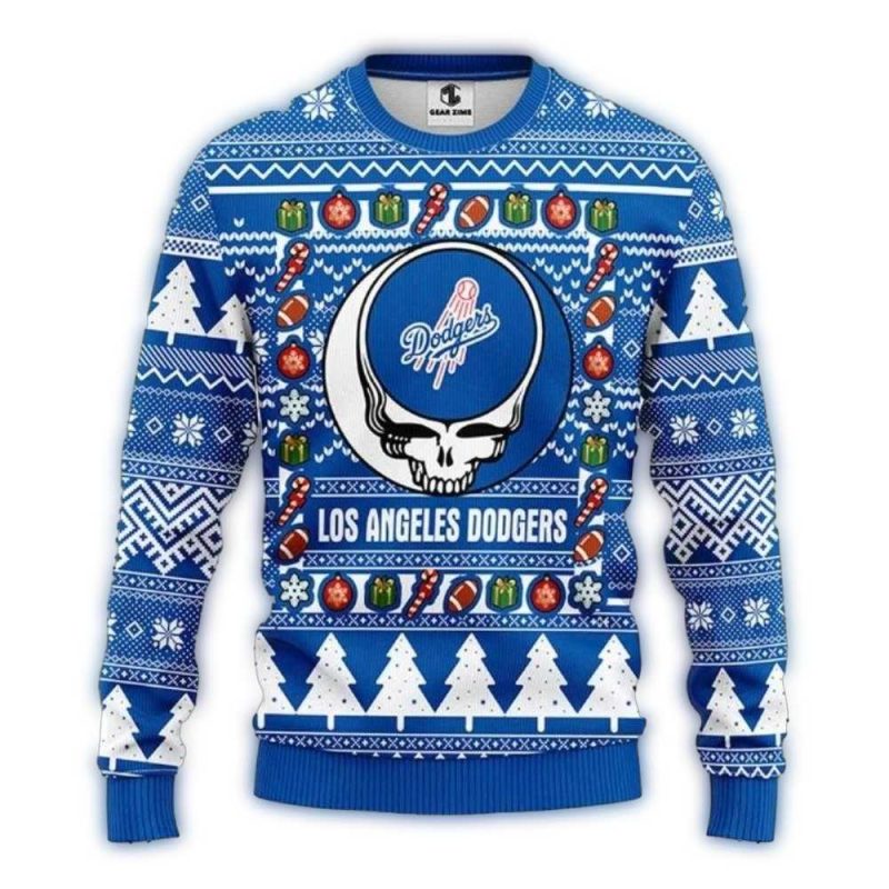 Grateful Dead Christmas Ugly Sweater - Los Angeles Dodgers Edition