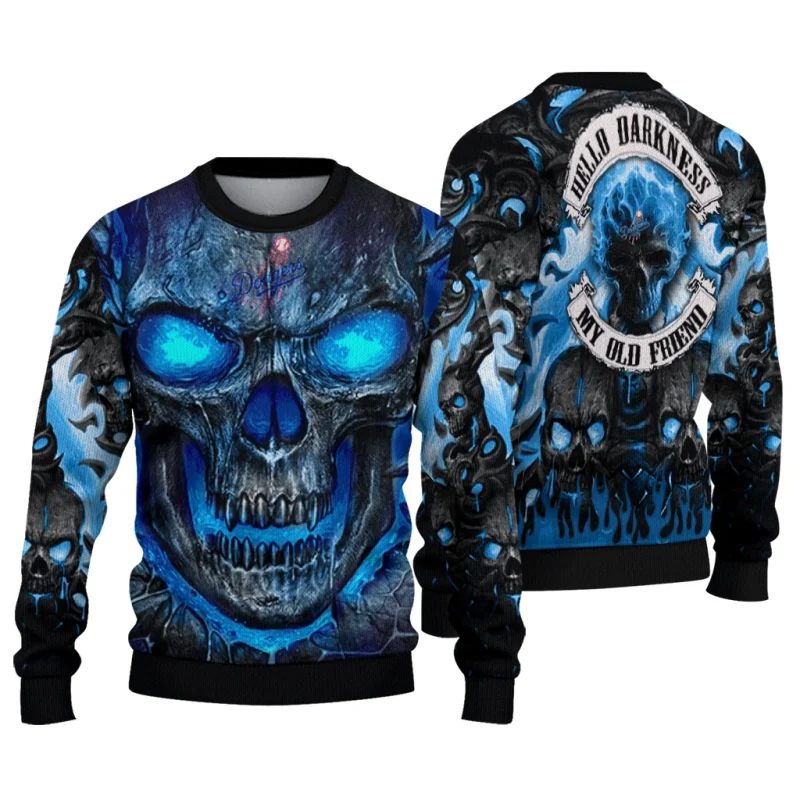 Los Angeles Dodgers Skull Intensity Ugly Sweater 1