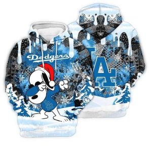 Los Angeles Dodgers Snoopy Dabbing All-Over Print Hoodie for Fans
