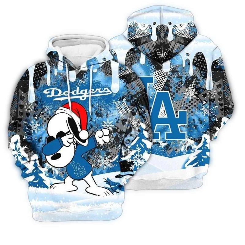 Los Angeles Dodgers Snoopy Dabbing All-Over Print Hoodie for Fans